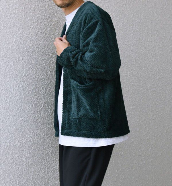 SHIPS any「【WEB限定】SHIPS any: パイナップル フリース 1ボタン Vネック カーディガン◇」|カーディガン|