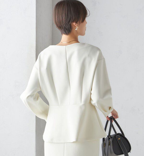 SHIPS for women「〈手洗い可能〉ストレッチ ダンボール ブラウス（セットアップ対応）」|シャツ・ブラウス|