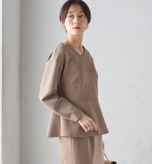 SHIPS for women「〈手洗い可能〉ストレッチ ダンボール ブラウス（セットアップ対応）」|シャツ・ブラウス|