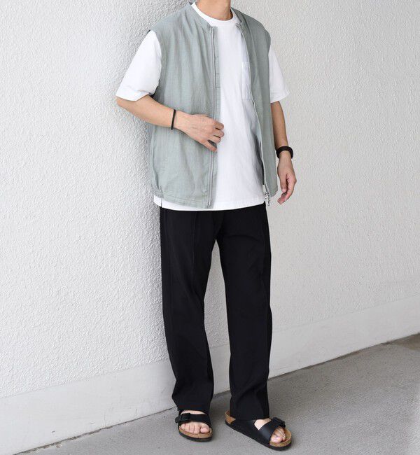 SHIPS any「SHIPS any:〈洗濯機可能〉NOVELTEX リネン ジップ ベスト(セットアップ対応)◇」|ベスト・ジレ|