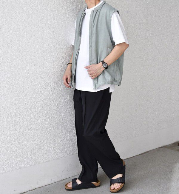 SHIPS any「SHIPS any:〈洗濯機可能〉NOVELTEX リネン ジップ ベスト(セットアップ対応)◇」|ベスト・ジレ|