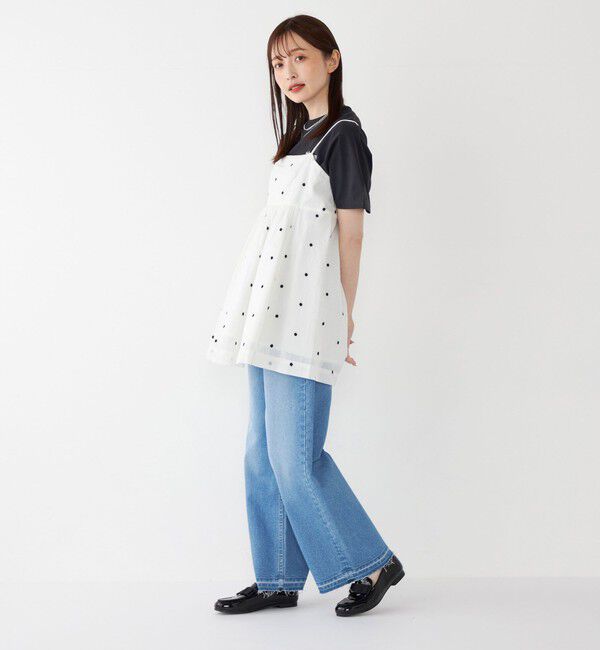 SHIPS Colors 「SHIPS Colors:〈手洗い可能〉コットンオーガンジー ドット エンブロイダリー キャミソール」|キャミソール|