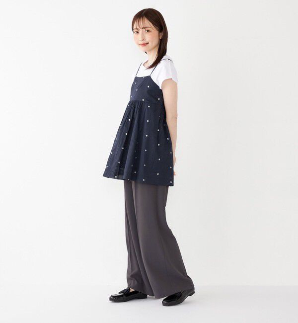 SHIPS Colors 「SHIPS Colors:〈手洗い可能〉コットンオーガンジー ドット エンブロイダリー キャミソール」|キャミソール|