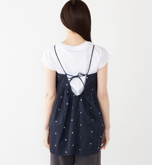 SHIPS Colors 「SHIPS Colors:〈手洗い可能〉コットンオーガンジー ドット エンブロイダリー キャミソール」|キャミソール|