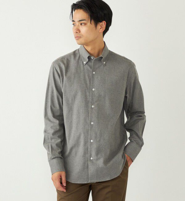 SHIPS Colors 「SHIPS Colors:ボタンダウン ソリッド ネルシャツ」|シャツ・ブラウス|グレー