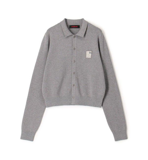 CABaN コットンカシミヤ パールロゴポロカーディガン コットンカシミヤ パールロゴポロカーディガン（CABaN）｜ルミネの