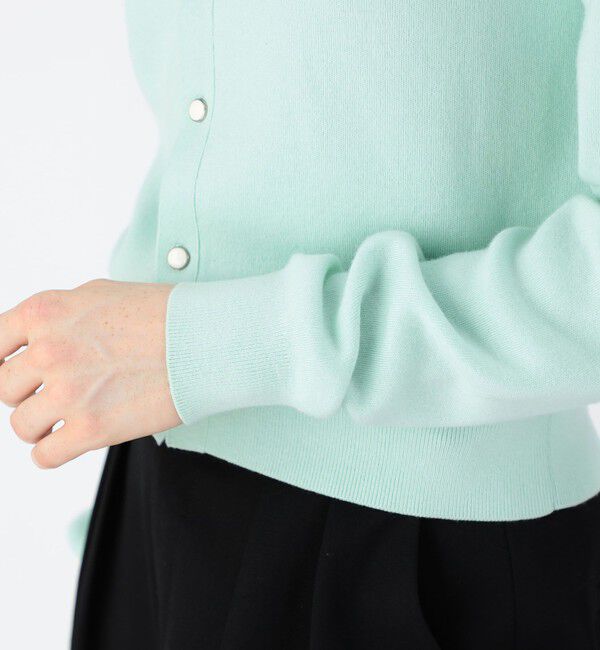 CaBAN コットンカシミヤ パールロゴポロカーディガン ホワイト コットンカシミヤ パールロゴポロカーディガン | CABaN/キャバン