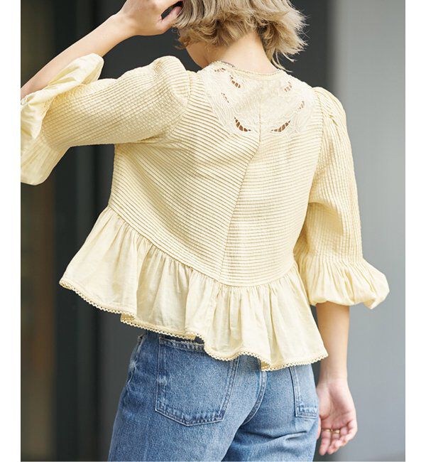 IENA LA BOUCLE「《追加》IENA LA BOUCLE ピンタック刺繍ブラウス2」|シャツ・ブラウス|