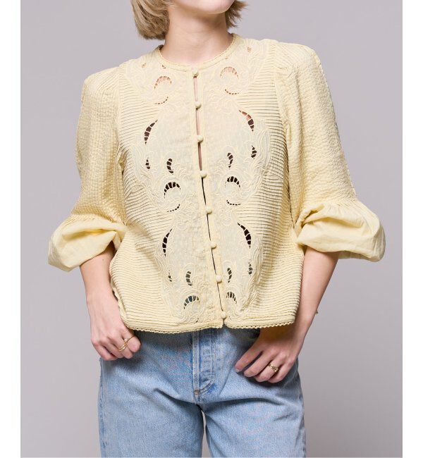 IENA LA BOUCLE「《追加》IENA LA BOUCLE ピンタック刺繍ブラウス2」|シャツ・ブラウス|