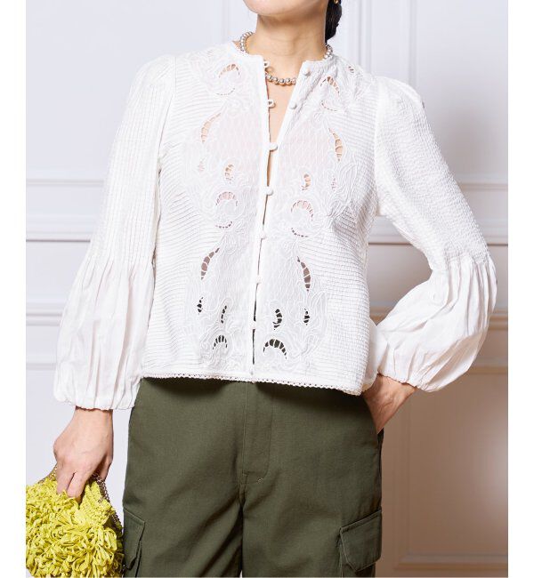 IENA LA BOUCLE「《追加》IENA LA BOUCLE ピンタック刺繍ブラウス2」|シャツ・ブラウス|