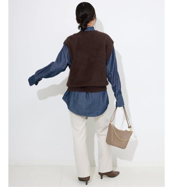 SLOBE IENA「フェザーデニムビッグボウタイシャツ」|シャツ・ブラウス|