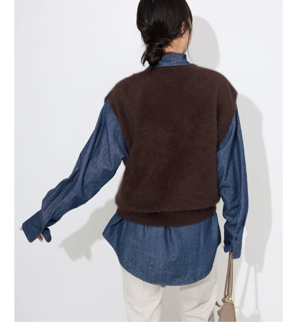 SLOBE IENA「フェザーデニムビッグボウタイシャツ」|シャツ・ブラウス|