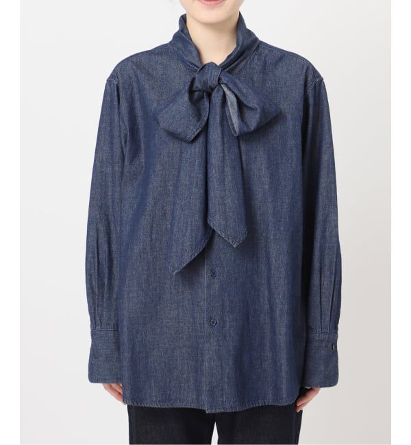 SLOBE IENA「フェザーデニムビッグボウタイシャツ」|シャツ・ブラウス|
