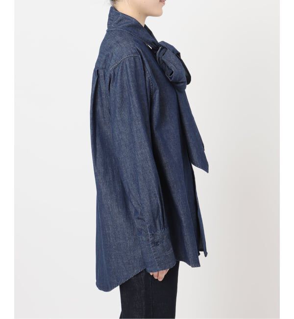 SLOBE IENA「フェザーデニムビッグボウタイシャツ」|シャツ・ブラウス|