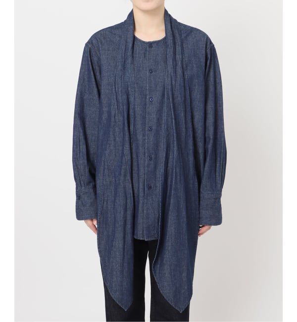 SLOBE IENA「フェザーデニムビッグボウタイシャツ」|シャツ・ブラウス|