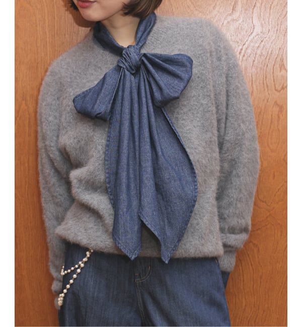 SLOBE IENA「フェザーデニムビッグボウタイシャツ」|シャツ・ブラウス|