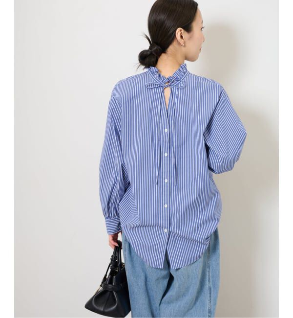 JOURNAL STANDARD relume「《追加》ハイカウントストライプスタンドカラー2way」|シャツ・ブラウス|