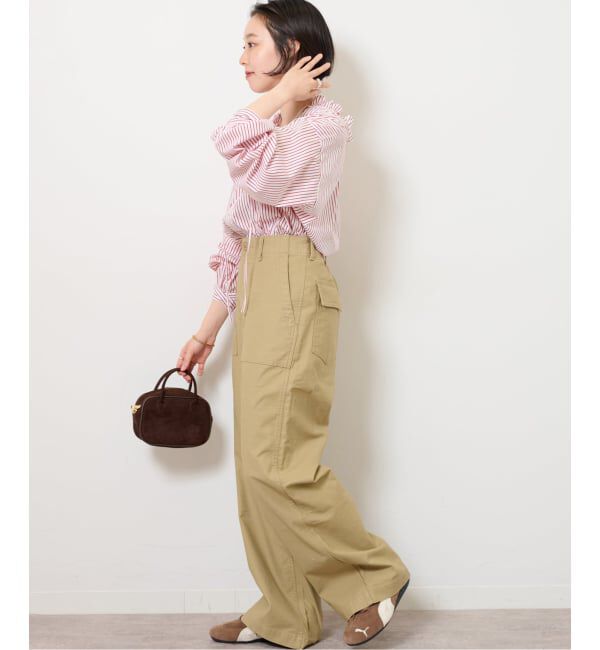 JOURNAL STANDARD relume「《追加》ハイカウントストライプスタンドカラー2way」|シャツ・ブラウス|