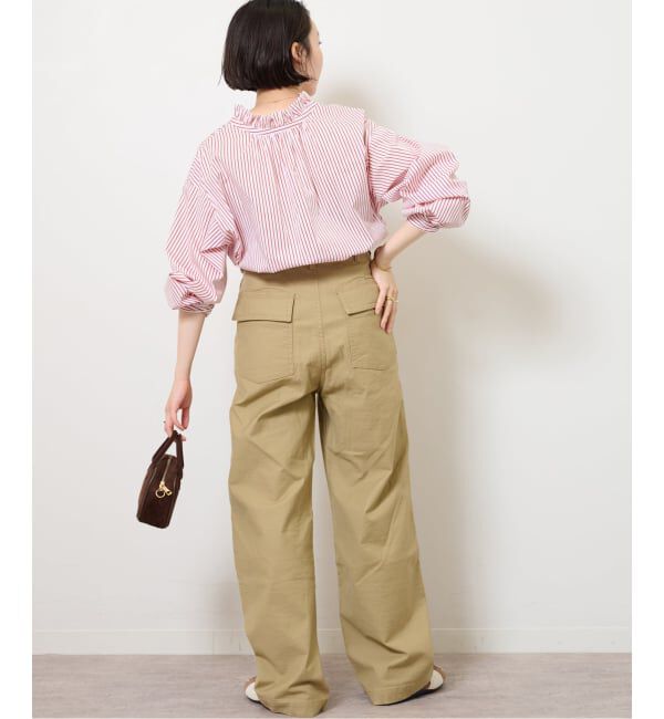 JOURNAL STANDARD relume「《追加》ハイカウントストライプスタンドカラー2way」|シャツ・ブラウス|