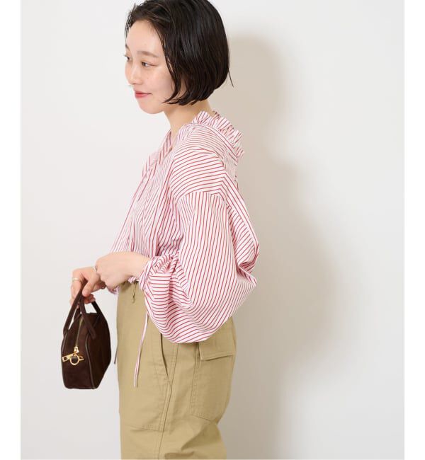 JOURNAL STANDARD relume「《追加》ハイカウントストライプスタンドカラー2way」|シャツ・ブラウス|