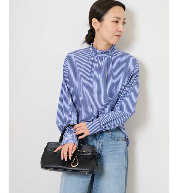 JOURNAL STANDARD relume「《追加》ハイカウントストライプスタンドカラー2way」|シャツ・ブラウス|