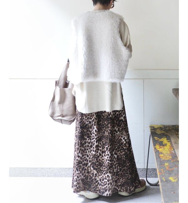 journal standard luxe「《追加》マットサテンレオパ マキシスカート」|スカート|