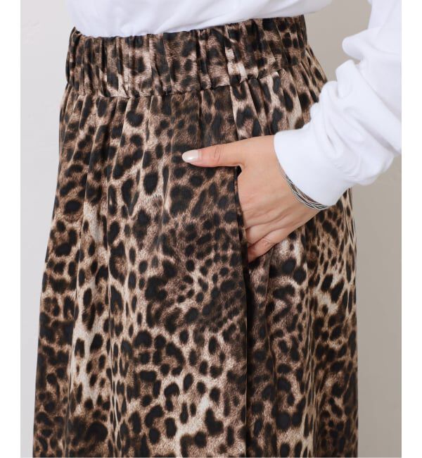 journal standard luxe「《追加》マットサテンレオパ マキシスカート」|スカート|