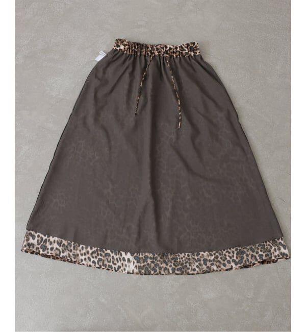 journal standard luxe「《追加》マットサテンレオパ マキシスカート」|スカート|