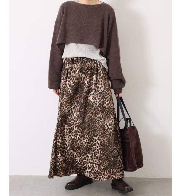 journal standard luxe「《追加》マットサテンレオパ マキシスカート」|スカート|