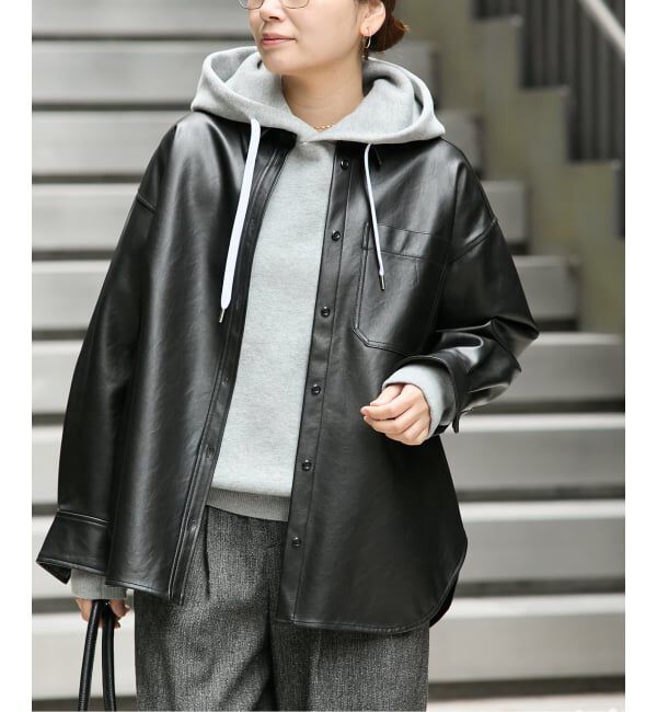 JOURNAL STANDARD「ウォッシャブルフェイクレザーシャツ」|シャツ・ブラウス|