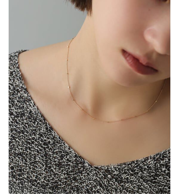 Lilas by Spick&Span「グリッターチェーン40cmネックレス K10」|ネックレス|