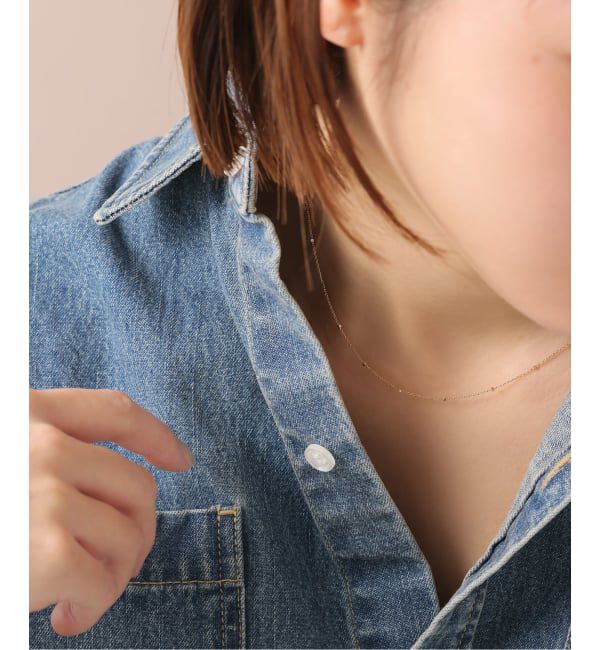 Lilas by Spick&Span「グリッターチェーン40cmネックレス K10」|ネックレス|