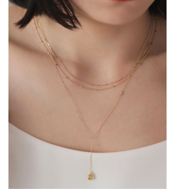 Lilas by Spick&Span「グリッターチェーン40cmネックレス K10」|ネックレス|