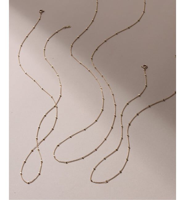 Lilas by Spick&Span「グリッターチェーン40cmネックレス K10」|ネックレス|