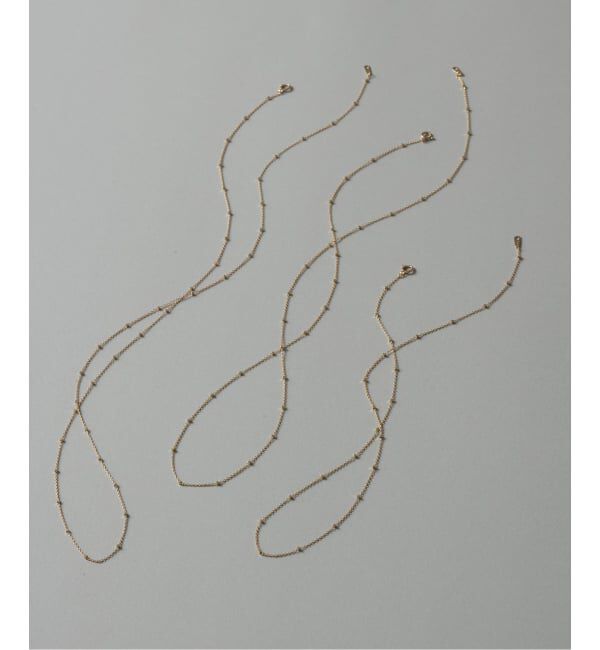 Lilas by Spick&Span「グリッターチェーン40cmネックレス K10」|ネックレス|