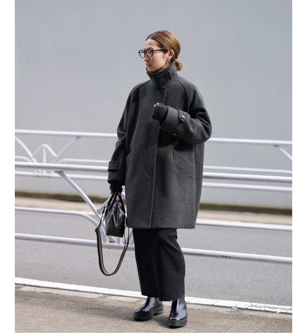 ラムウールMIXシャルムバルカラーコート　38 BLACK フレームワーク FRAMeWORK ≪WEB先行 / 追加予約≫ラムウールMIX