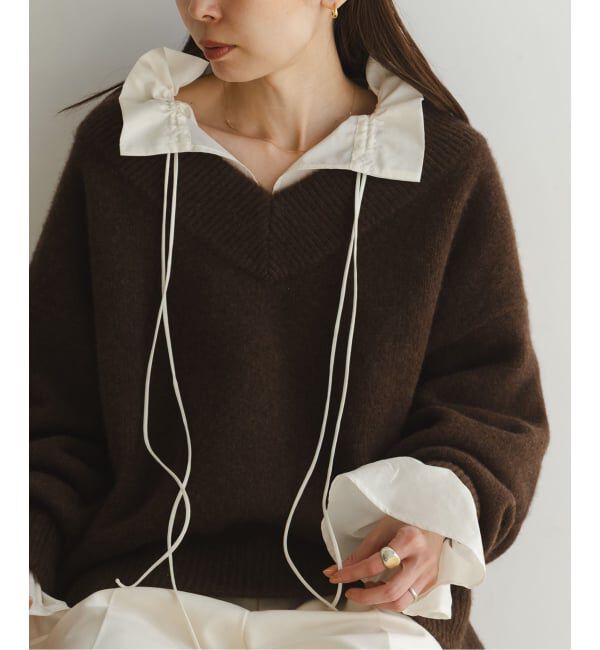 NOBLE「2WAYストリングスラッフルロングスリーブブラウス」|シャツ・ブラウス|