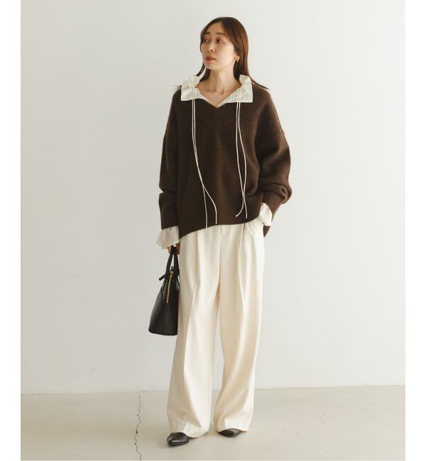 NOBLE「2WAYストリングスラッフルロングスリーブブラウス」|シャツ・ブラウス|