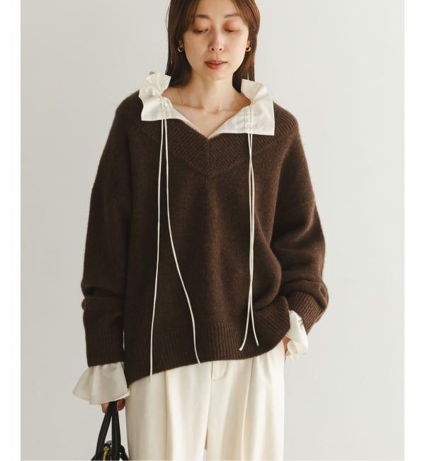 NOBLE「2WAYストリングスラッフルロングスリーブブラウス」|シャツ・ブラウス|