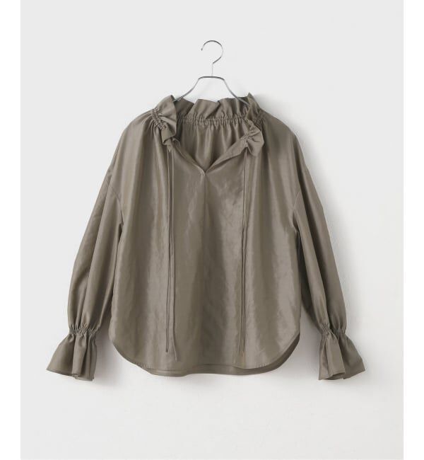 NOBLE「2WAYストリングスラッフルロングスリーブブラウス」|シャツ・ブラウス|
