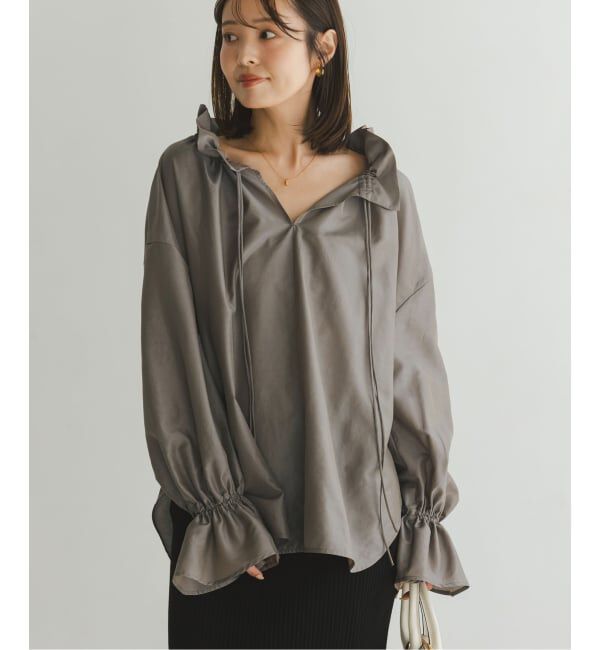 NOBLE「2WAYストリングスラッフルロングスリーブブラウス」|シャツ・ブラウス|