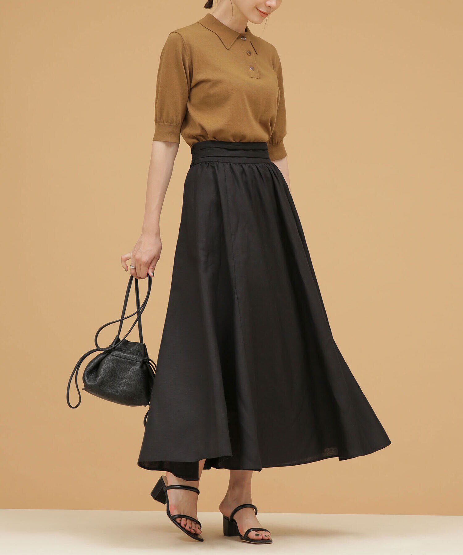 nano･universe「LB.03/リネンブレンドギャザーフレアスカート（セットアップ可）」|スカート|