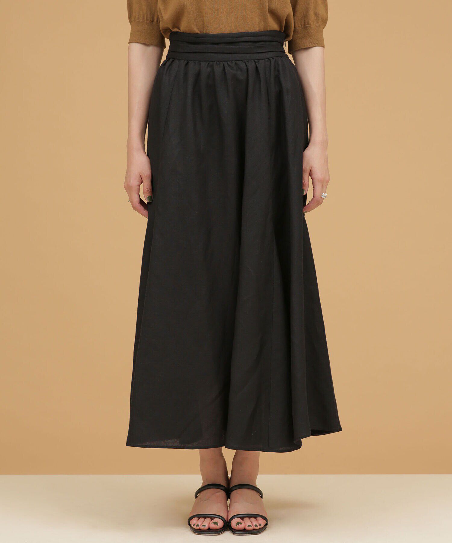 nano･universe「LB.03/リネンブレンドギャザーフレアスカート（セットアップ可）」|スカート|