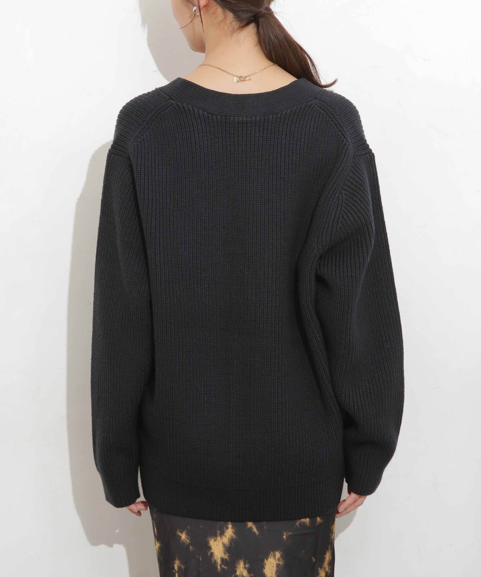 nano･universe「畦編Vネックカーディガン」|ニット・セーター|