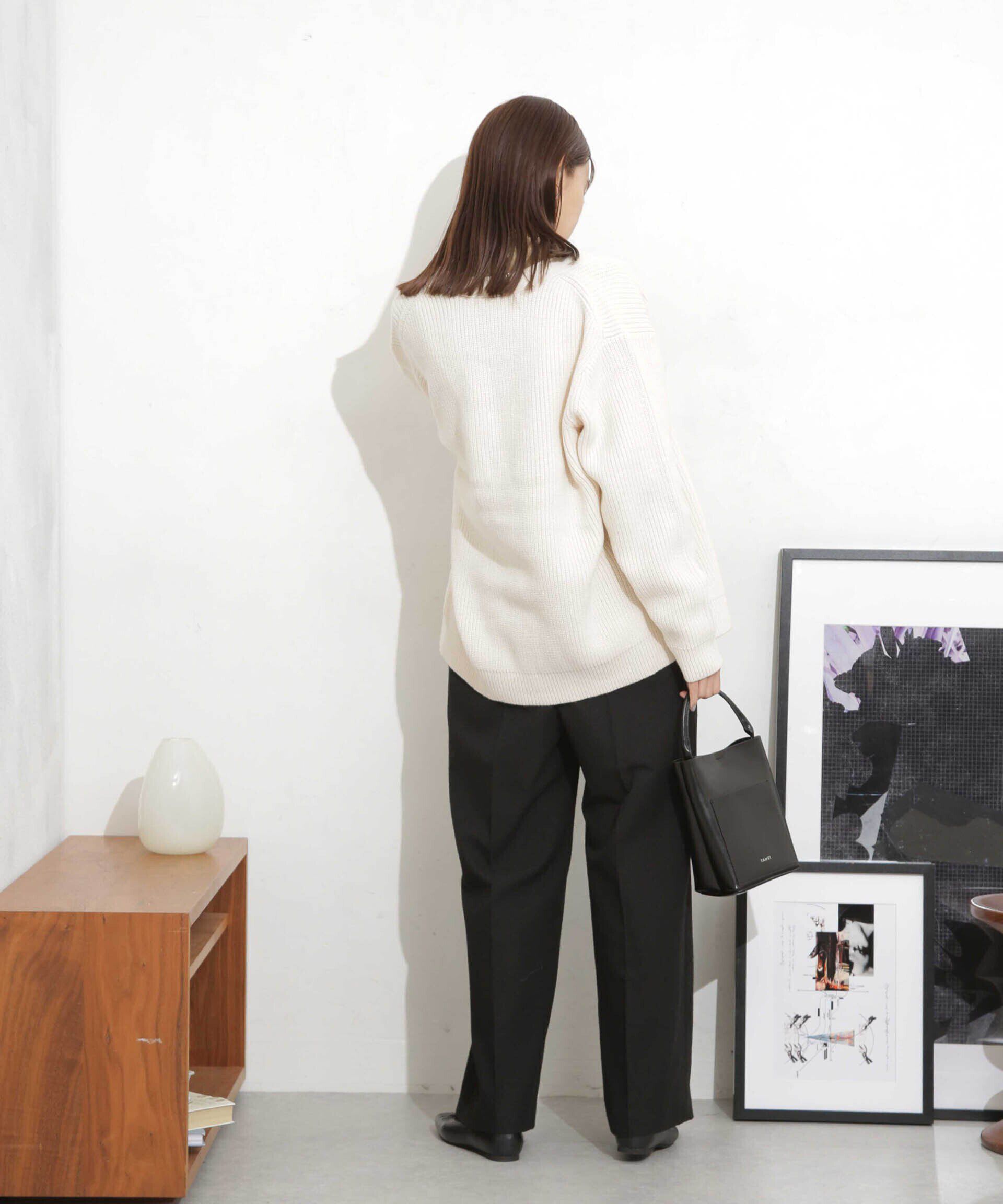 nano･universe「畦編Vネックカーディガン」|ニット・セーター|