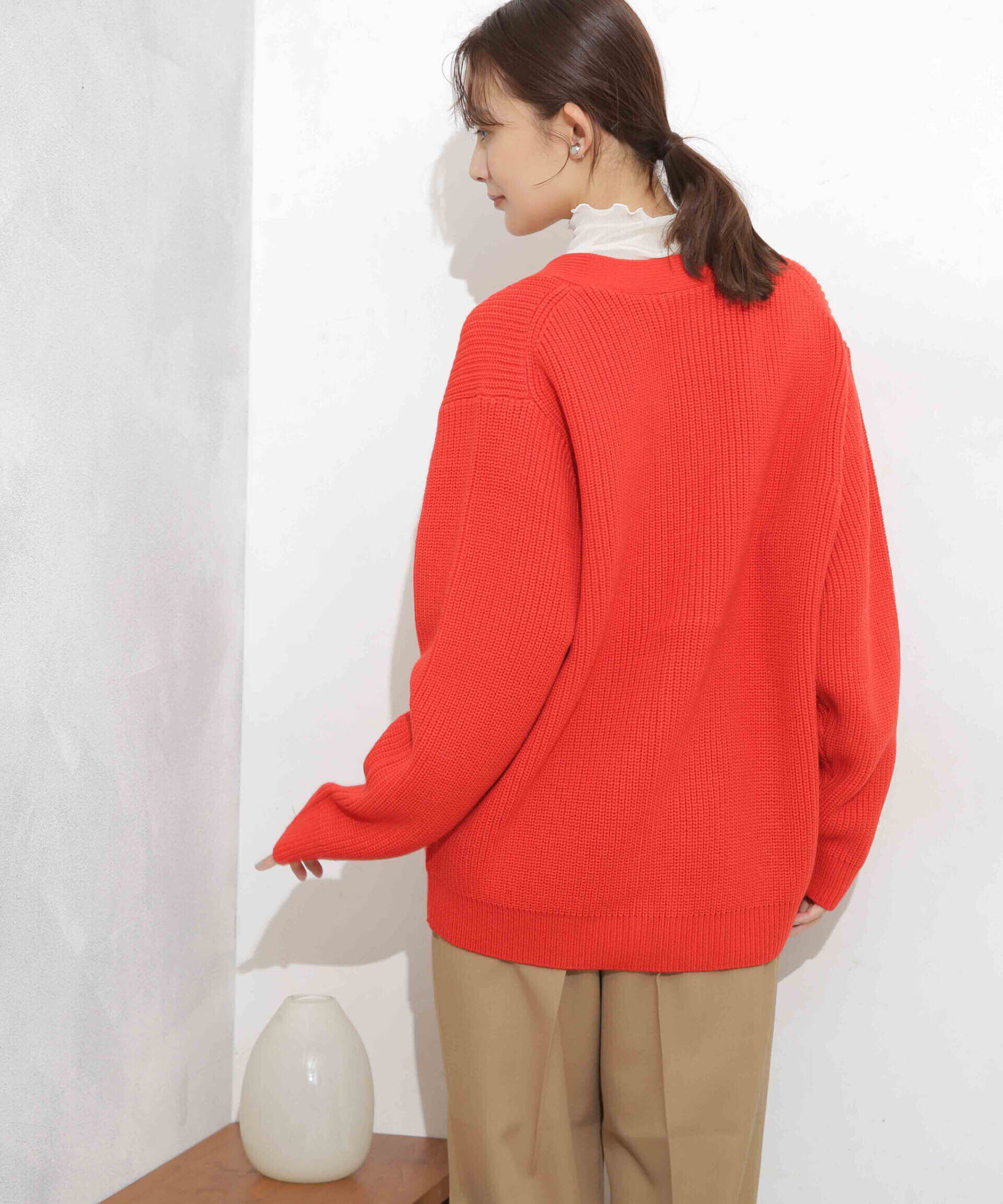 nano･universe「畦編Vネックカーディガン」|ニット・セーター|