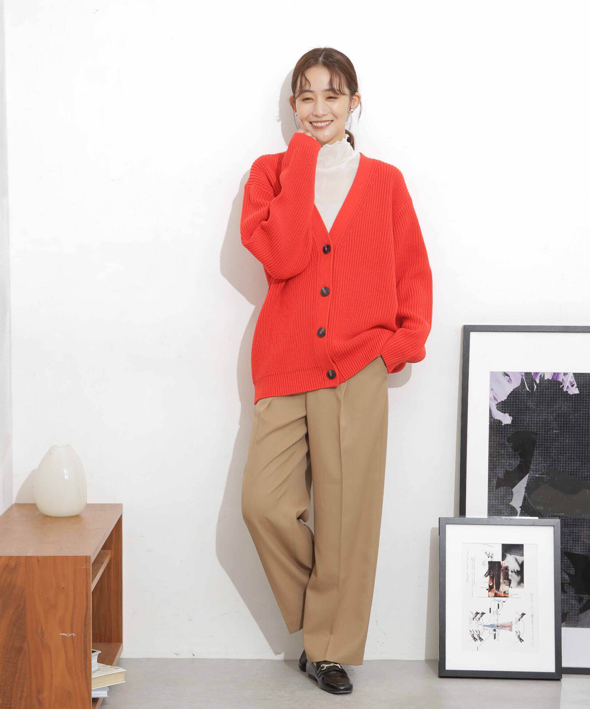 nano･universe「畦編Vネックカーディガン」|ニット・セーター|