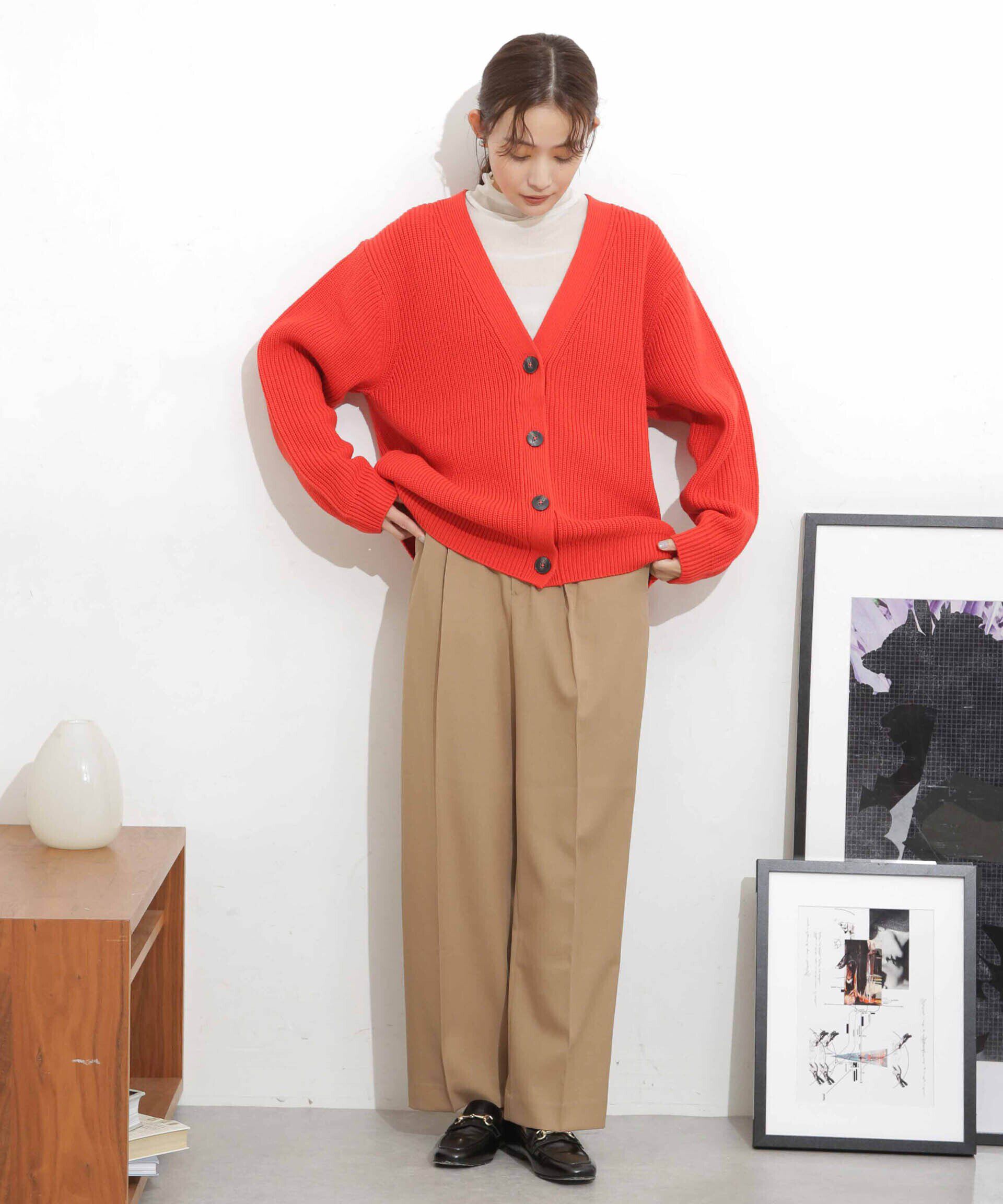 nano･universe「畦編Vネックカーディガン」|ニット・セーター|