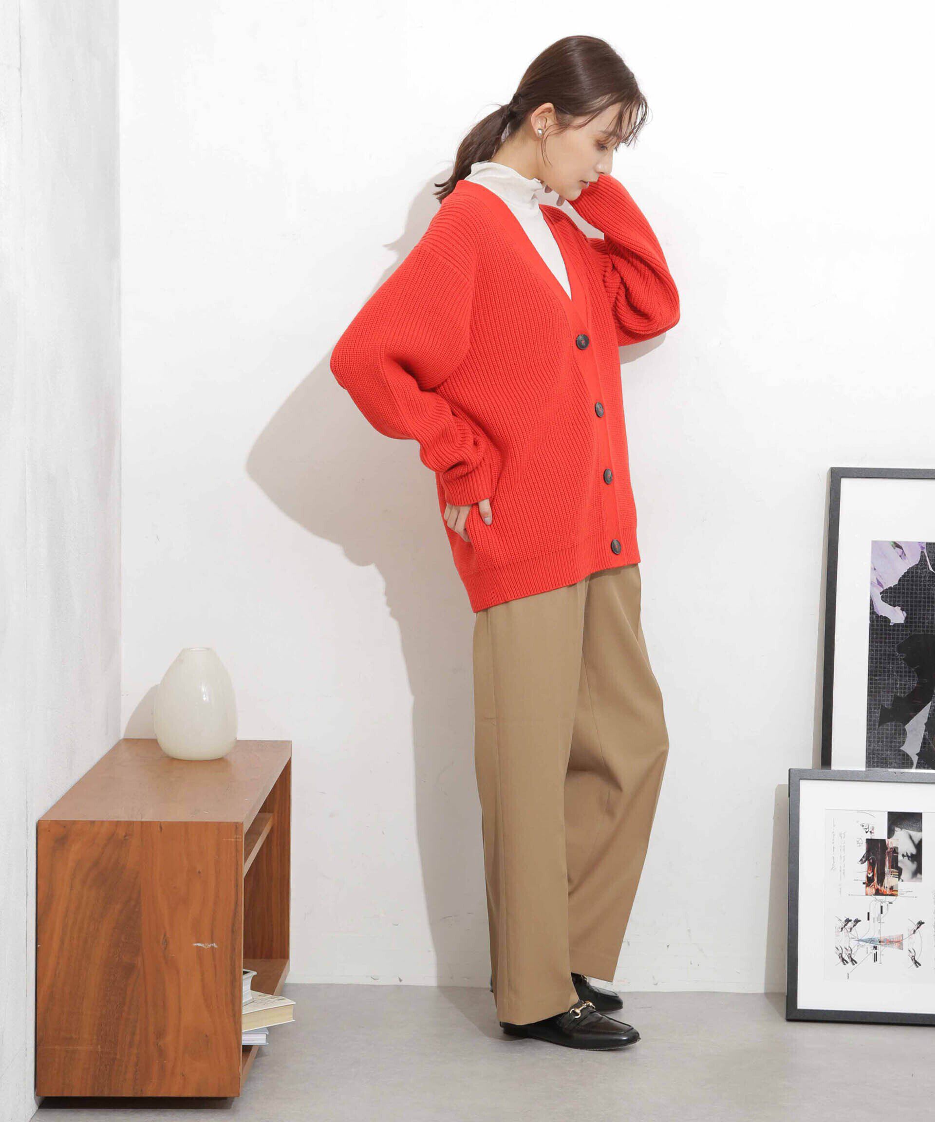 nano･universe「畦編Vネックカーディガン」|ニット・セーター|