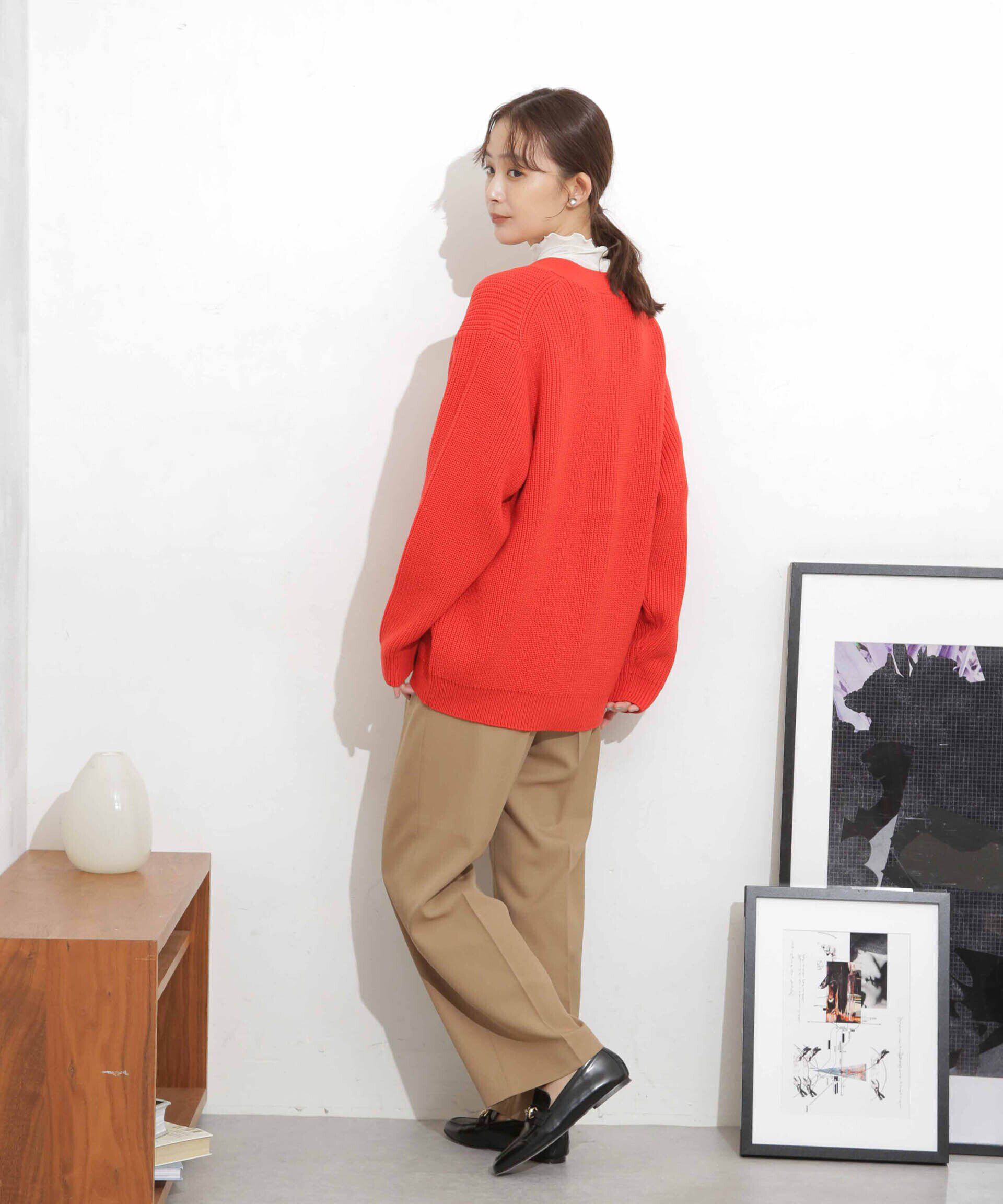 nano･universe「畦編Vネックカーディガン」|ニット・セーター|